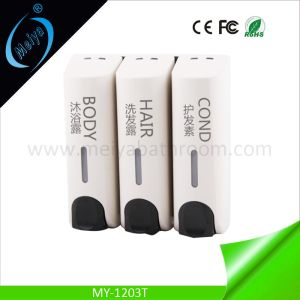 Quality ABS wall mounted triple manual lotion soap dispenser for sale