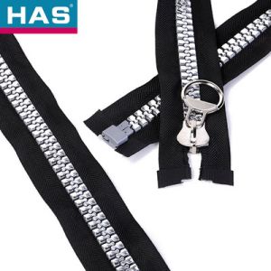 #20 Silver Gold Teeth Various Sizes Polyester Zippers With Plastic Material