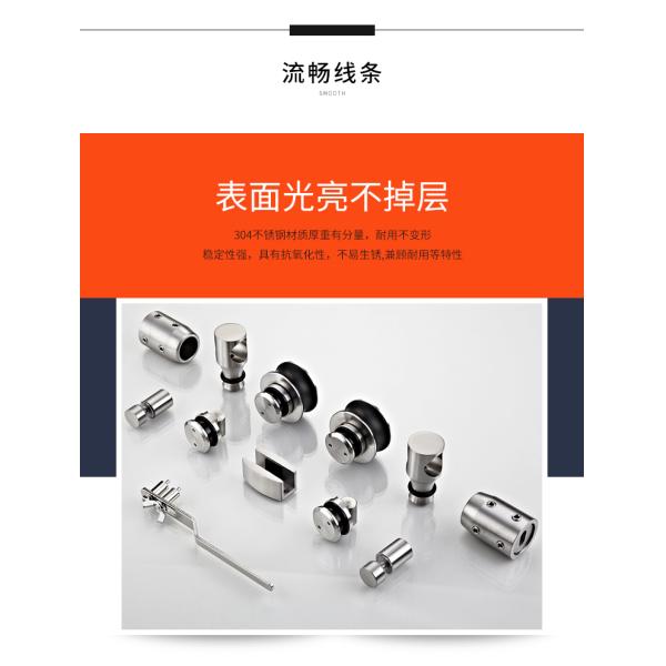 High Hardness and Durable Silver/black Glass Bathroom Sliding Door Kit for 6-12mm Glass