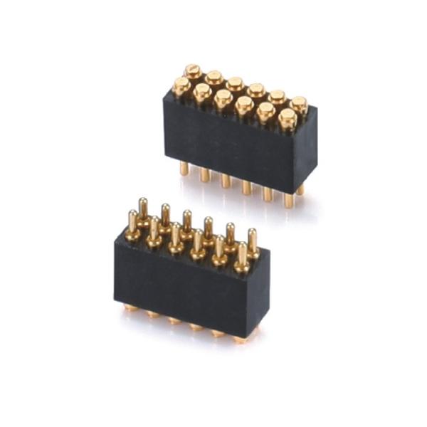 1.27mm H3.8mm Pogo Pin Connector Brass C6801 Material 12 Pin Connector with