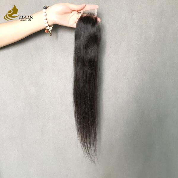 Buy Straight Natural Black 2x6 Transparent Lace Human Hair Lace Closure at wholesale prices