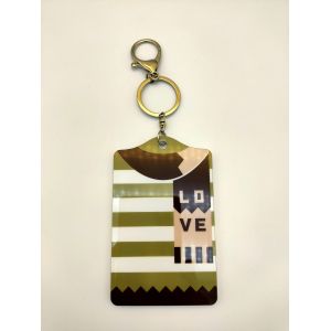 Twinkling Key Ring With Card Holder 5mm Thick Silkscreen Printed