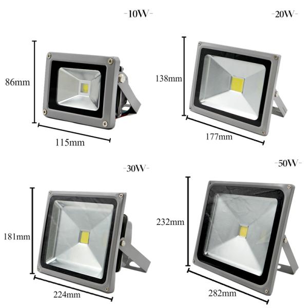 Waterproof LED Flood Light 10w 20w 30w 50w IP65 Floodlight Lamp Reflector 220v Spotlight Outdoor Garden Light Exterior L
