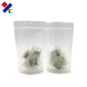 100G Clear Plastic Stand Up Zipper Pouch Resealable Biscuit Packaging