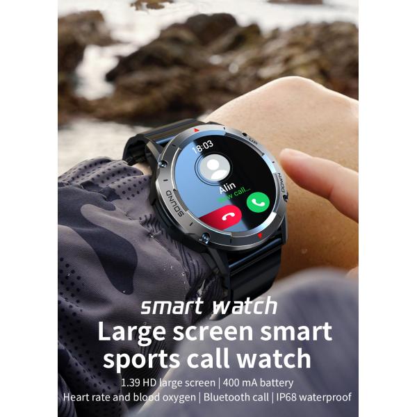New NX9 Defense Sports Bluetooth Call Smart Watch 1.39 Round Screen Ultra Long Standby