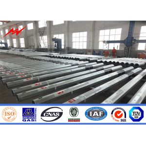 Hot Dip Galvanized Steel Transmission Power Pole With ISO9001 Certificate