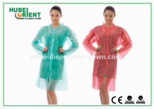 Quality PP MP TVK Disposable Laboratory Coats With Shirt Collar for sale