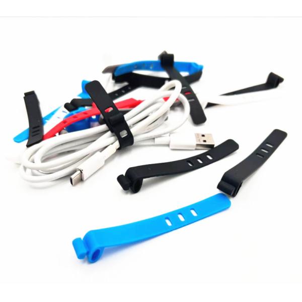 Colorful Silicone Strap Cable Holder Organizer for Moulding Food Grade USB Cables