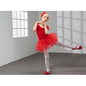 Children cotton ballet skirt girls clothes children's short sleeve dance leotard