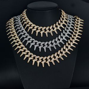 Brand New Gold Plated Men Women Cuban Necklaces Rhinestone Iced Out Curb Cuban