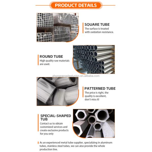 Wholesale Custom Rectangular Square Aluminum Alloy Tubes Profile Large Diameter