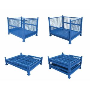 Galvanized wire mesh container warehouse equipment cage metal storage