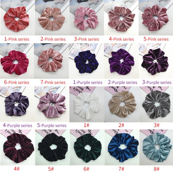 Red Pink Oversized Velvet Scrunchies Fashion Women Big Size XXL Ponytail Holder 7.87 Inch