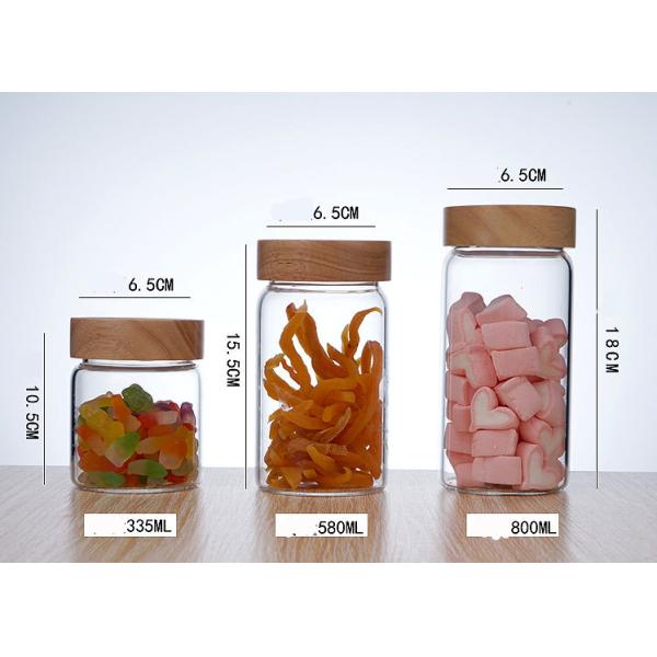 High Borosilicate Empty Glass Jars Air Tight Storage Jars Containers With Wood Lid