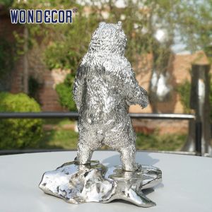 Customized Casting Stainless Steel Sculpture Metal Art Standing Bear