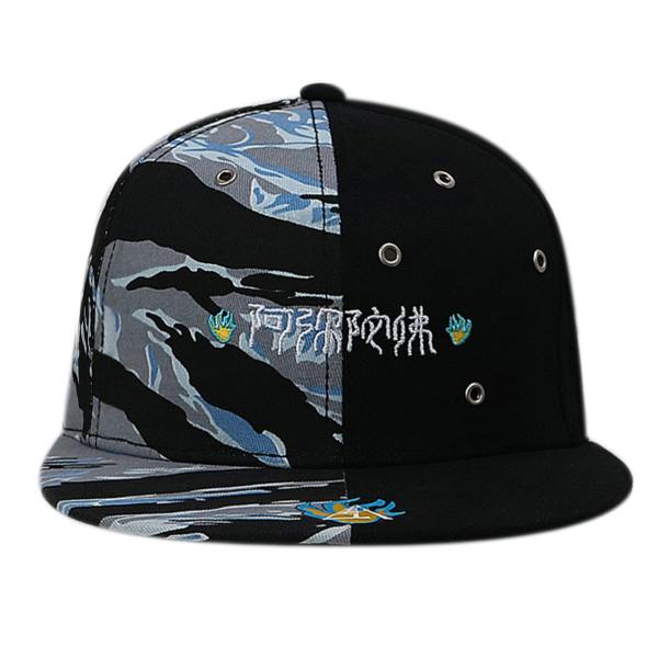 Buy Custom Chinese Style Flat Brim Snapback Hats / 6 Panel Camo Embroidered Snapback Hats at wholesale prices