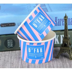 Take Away Custom Branded Ice Cream Cups Food Grade For Frozen Yogurt