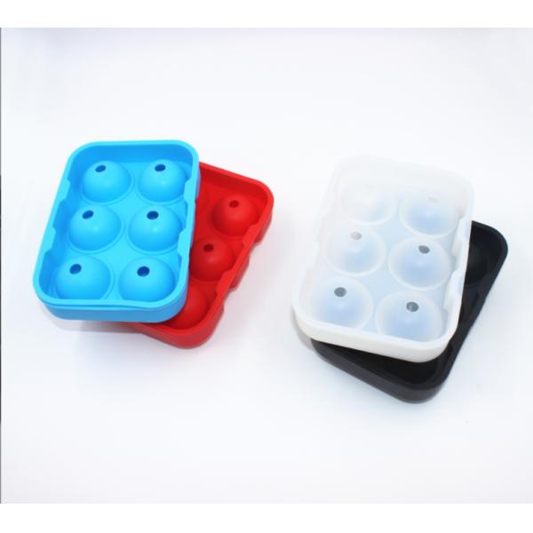 Ice Cream Makers Stocked 6 Cavity Food Grade Silicone Ice Cube Ball Tray Mold With Lid