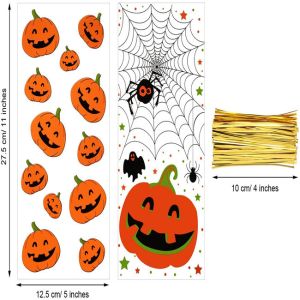 Quality Clear Cellophane CPP 3mils Halloween Treat Bags With Twist Ties for sale