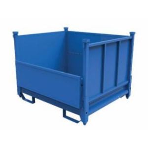 Galvanized Steel Warehouse Metal Storage Bins Powder Coated Surface Blue Color