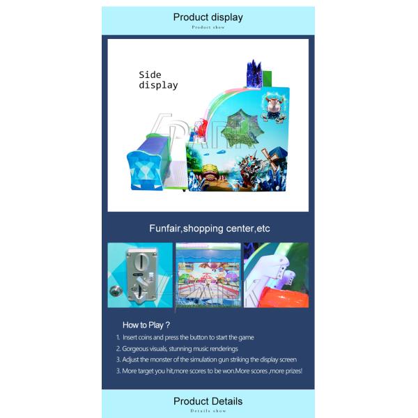 220V 550W Amusement Game Machines / Carnival Double Player Shooting Water Arcade Game Equipment