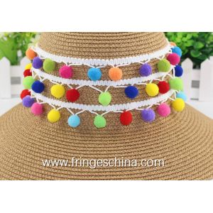 Quality Machine producing OEM wholesale beautiful fabric drapery trimmings beaded pom pom fringes for sale