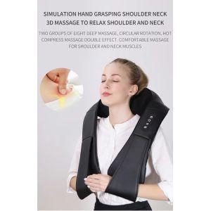 Portable Kneading Massage Shawl Fabric Neck & Shoulder Massager With Heat