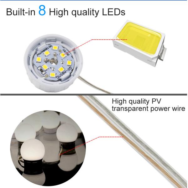 Stylish Makeup Light Bulbs , 5V USB Powered Hollywood Mirror Light Bulbs
