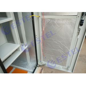 Two Doors Outdoor Telecom Cabinet Aluminium Floor Mount Two Compartment IP65