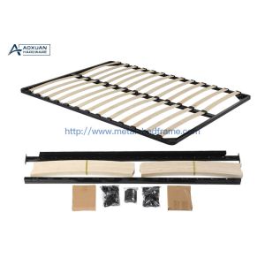 1.5mx2m Double Metal Bed Frame With Wooden Slats