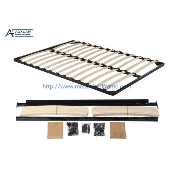 Buy 1.5mx2m Double Metal Bed Frame With Wooden Slats at wholesale prices