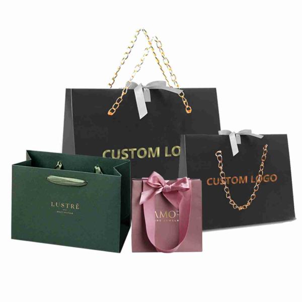 8x4x10 Small Favor Pink Wedding Printed Paper Gift Bags Bulk With Ribbon Handle