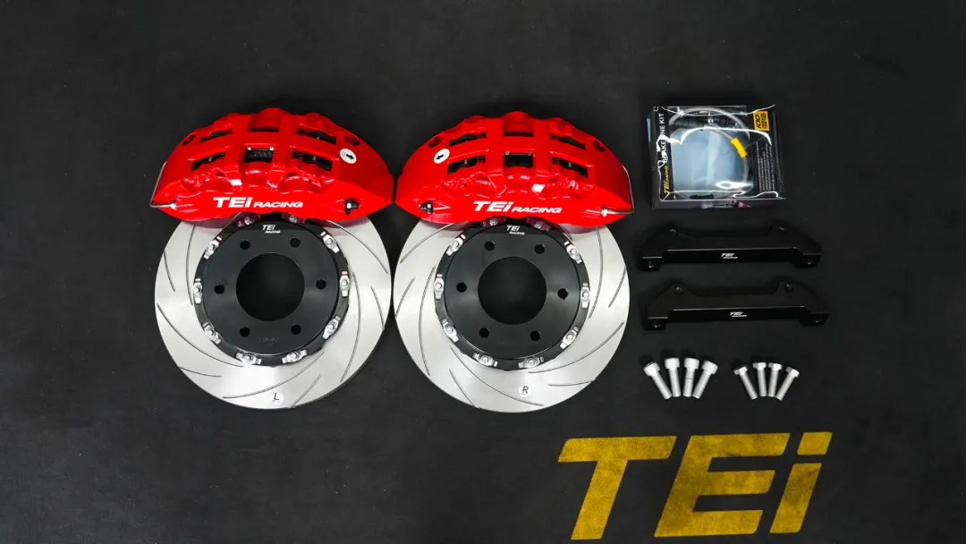 Front Big Brake Kit 6 Piston Caliper with 332x32mm rotor BBK auto brake system For MITSUBISHI PAJERO 17 inch car rim