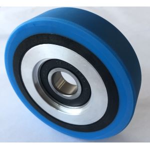 Step chain roller; 100x25, PA+steel Hub roller, with Bearing 6204, Pin 20