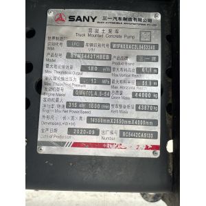 2020 Used Sany 62M Concrete Pump Truck Mercedes Benz Chassis