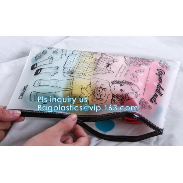 plastic slider zipper bags for clothing packaging, Poly Plastic Flat Garment Zipper Packaging Slider Bag, transparent ca