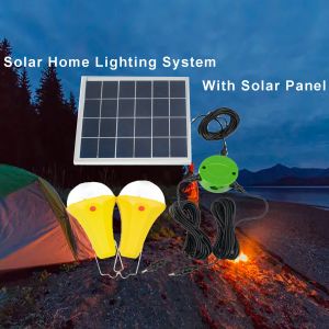 Solar Rechargeable Led Bulb Emergency Lamp Solar Power Panel With Bulb Solar