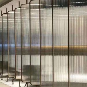 Modern interior decoration metal glass room divider wall panel