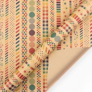 Multifunctional Brown Kraft Christmas Xmas Gift Wrap Paper Roll 50X70CM