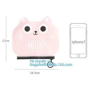 garment pouch with slider zipper, slider zipper on top side gusset pvc packaging