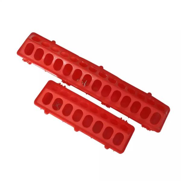 Red Plastic Flip Top Chicken Feeder 28 Holes For Chick Bird Parrot