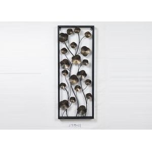 Bronze Metal Wall Decor Vintage Home Decorations Floral Design Black Frame