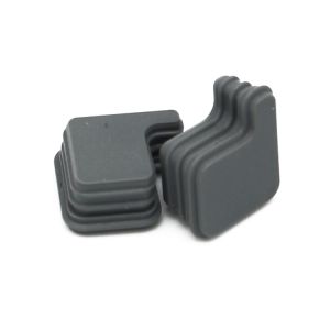Square Plastic Pipes Dust Prevention Black Plastic End Caps with EPDM Insert