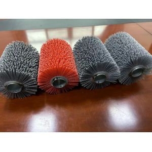 OEM ODM Nylon Abrasive Wire Roller Brush For Steel Plate Cleaning
