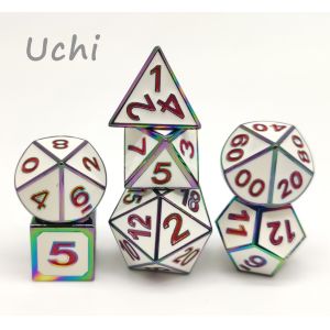 Hand Pouring Metal RPG Dice 7 Piece Set Multipurpose Lightweight