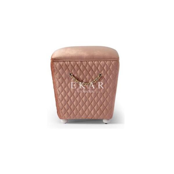 Buy Bedroom Modern Elegant Design Dressing Makeup Leather and Velvet Stool at wholesale prices
