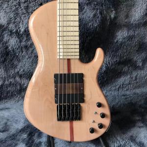China Custom 6 Strings Neck Through ELM Body Electric Bass Guitar with Active Pickup on sale