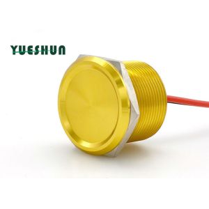 China NO Lamp Piezo Touch Switch 25mm Aluminum Yellow Body Color 24VAC 100mA on sale