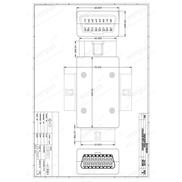 OBD2 OBD II 16pin Male Connector To 3 Female Plug OBD Adapter 1 To 3 OBD Cable Splitter Converter