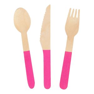 160mm Dyeing wooden cutlery Disposable wooden cutlery set